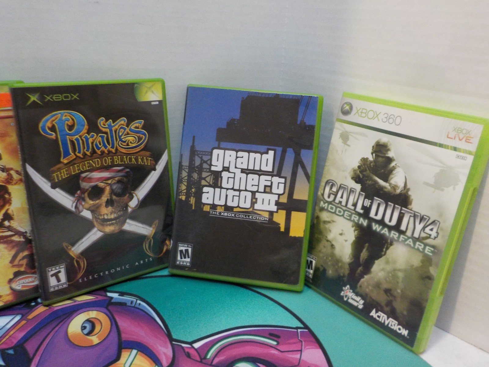 N A1001 Only Xbox Game Cases Lot of 6 ( Halo 2 GTA COD Pirates)