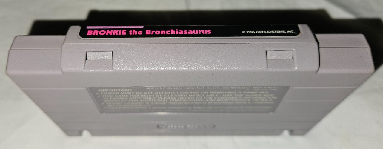 Bronkie the Bronchiasaurus Cartridge Only Authentic SNES Super Nintendo 1995