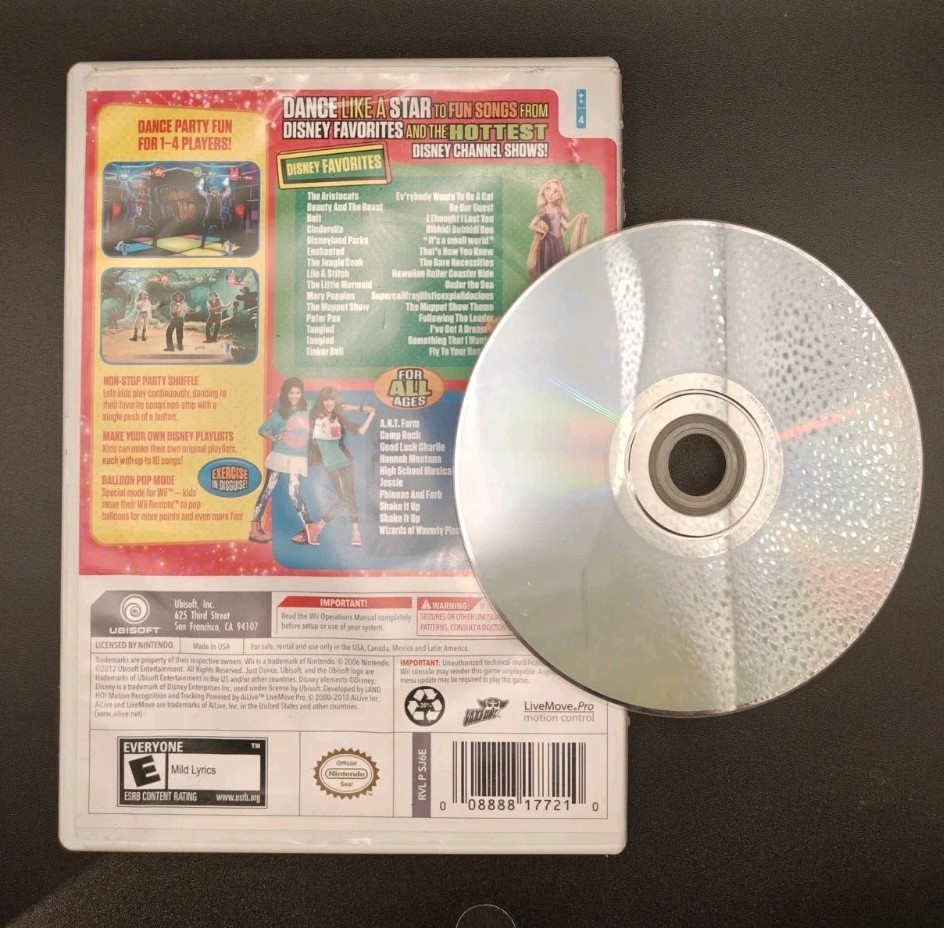 Just Dance: Disney Party (Nintendo Wii, 2012) No Manual Tested Working