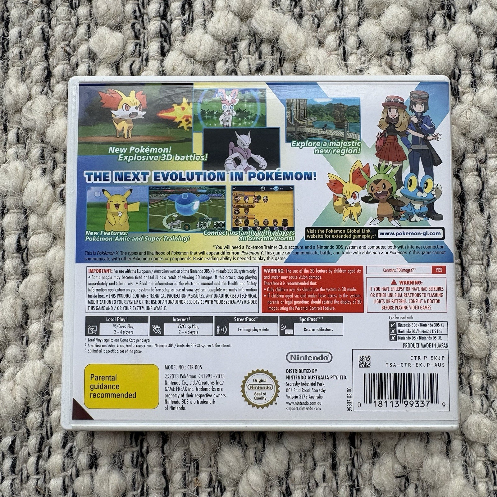 Pokemon X (Nintendo 3DS, 2013) – Complete W/ Case And Manual AUS Version MINT