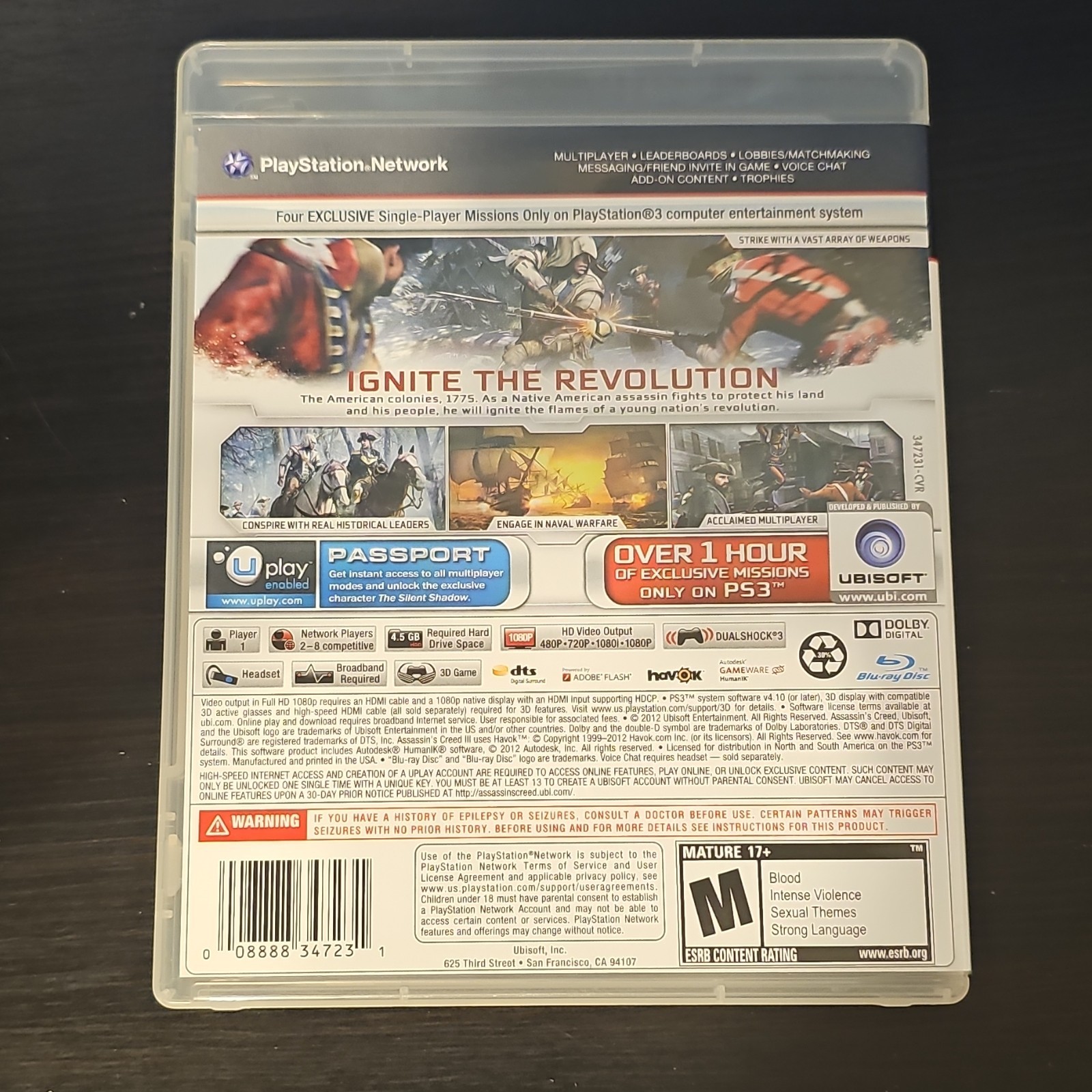 Ubisoft Assassin’s Creed III (Sony PlayStation 3, PS3) M Multiplayer 3D