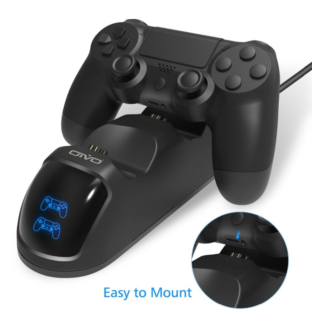 Controller For PS4 Charging Dual Charger Stand with Status Display Screen