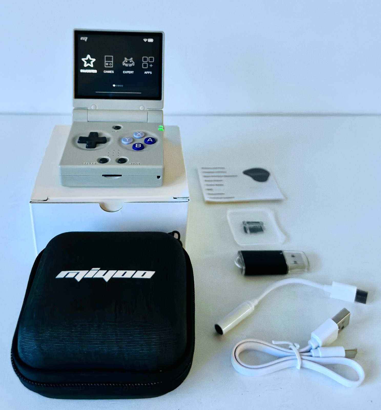 Miyoo Mini Flip Grey 64GB 2.8” IPS Retro Handheld Console OnionOS WiFi + Case