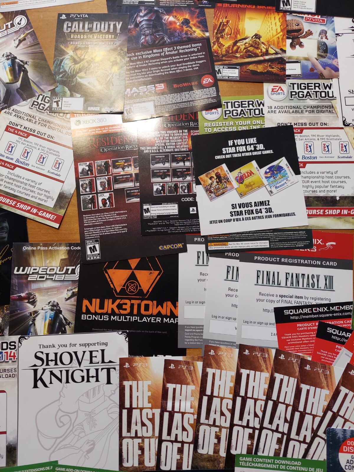 LOT of 60 + Expired Codes Cards Xbox 360 PS3 Wii U PS Vita READ