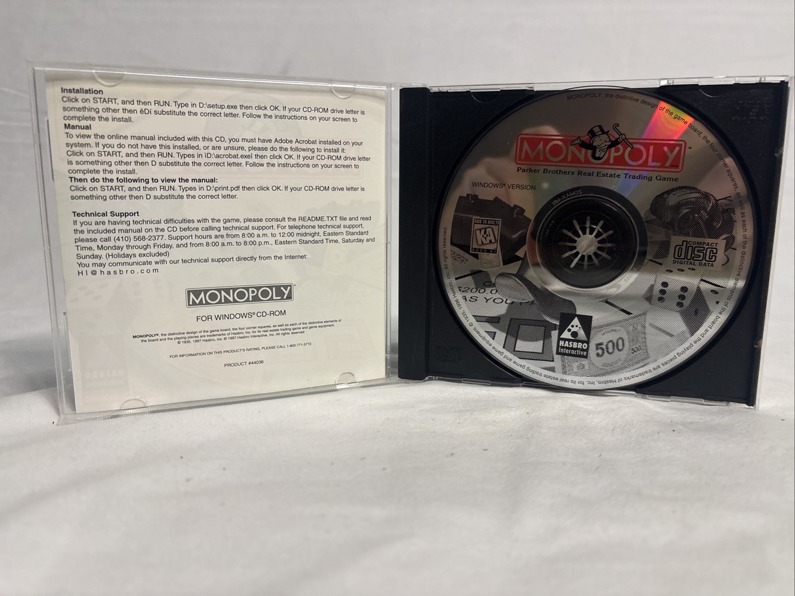 PC Game Lot – Monopoly + Battleship – Hasbro Interactive – Windows 95 CD-ROM