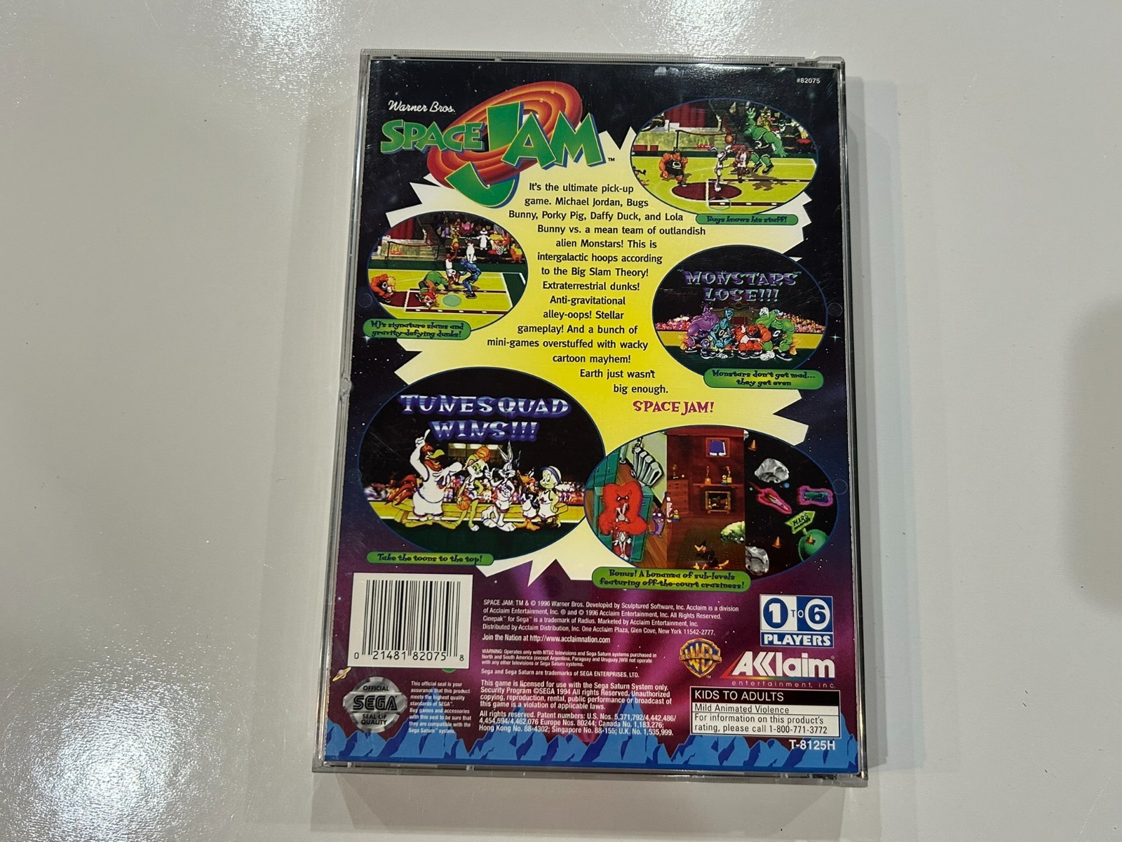 Space Jam (Sega Saturn, 1996) CIB Complete in Box w Manual + Reg + Foam N MINT~