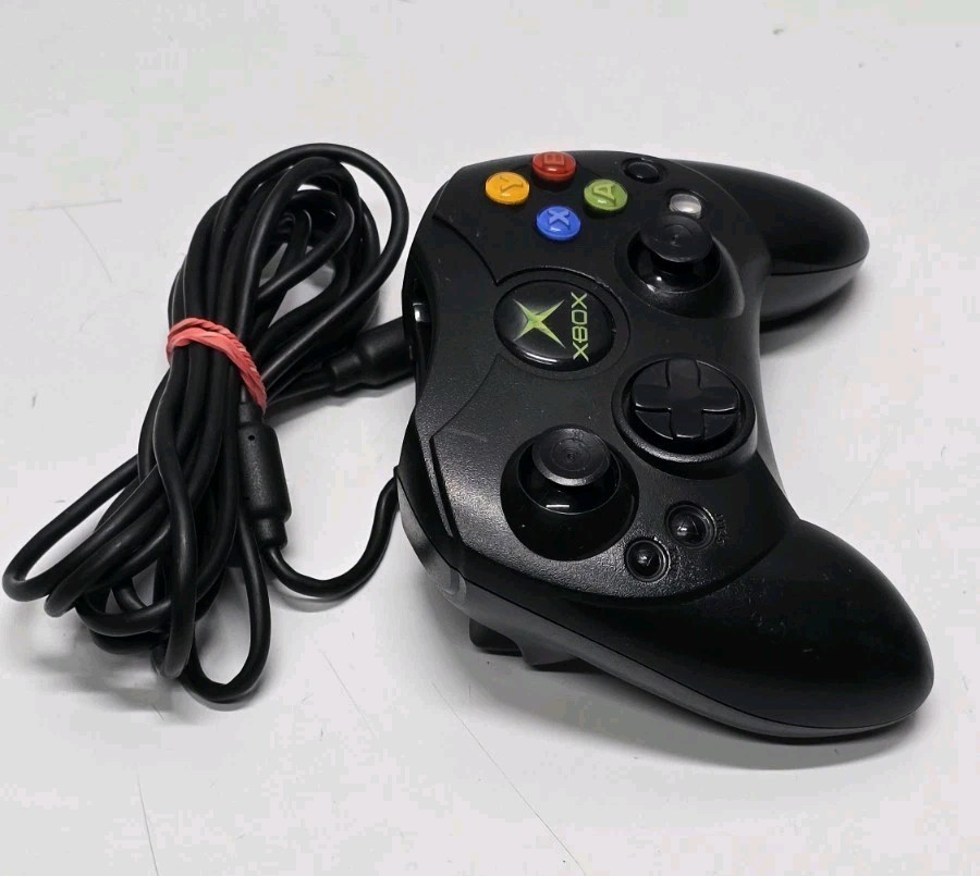 Microsoft Original Xbox Controller S Black Wired OEM Gamepad Console Accessories
