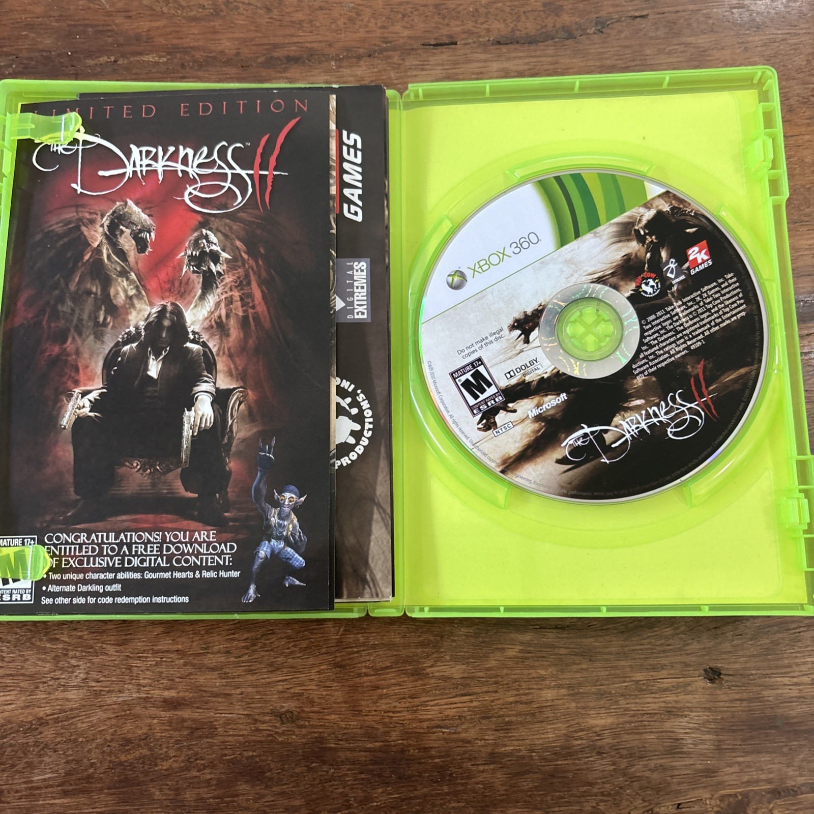 The Darkness II — Limited Edition (Microsoft Xbox 360, 2012)