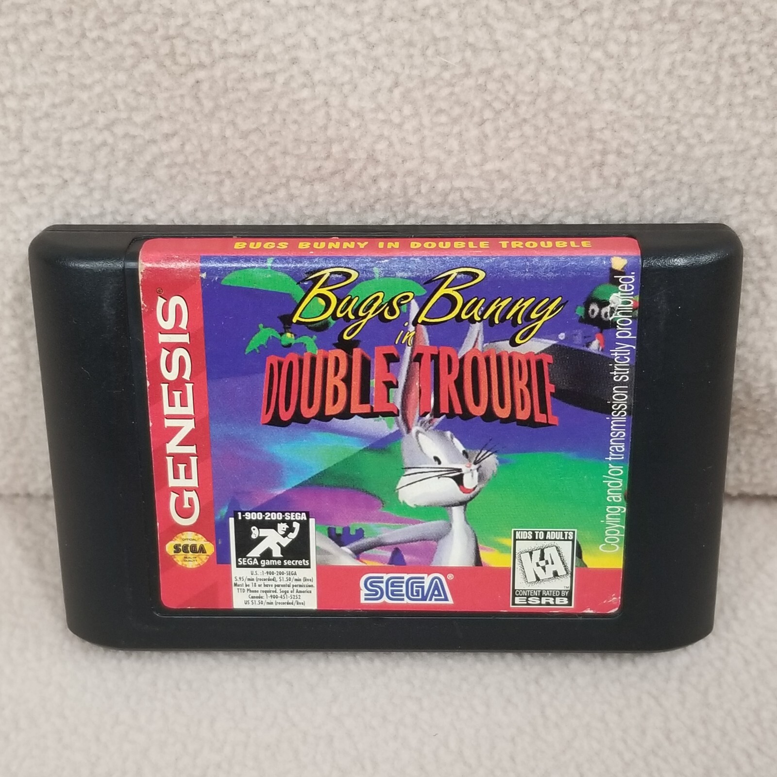 SEGA Genesis Bugs Bunny In Double Trouble Game Cartilage ONLY Contacts Cleaned!