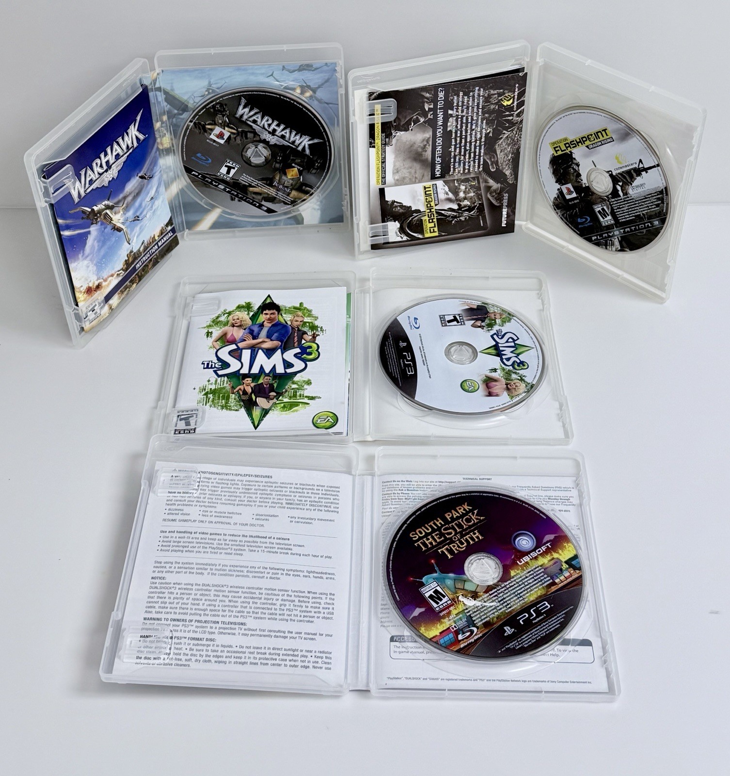 Sony PlayStation 3 PS3 7 Game Lot w/Cases: South Park, Sims 3, BF3 + More!