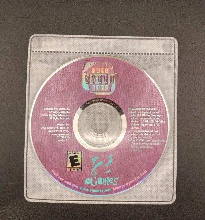 Home Sweet Home PC Game Cereal Box Dvd Rom