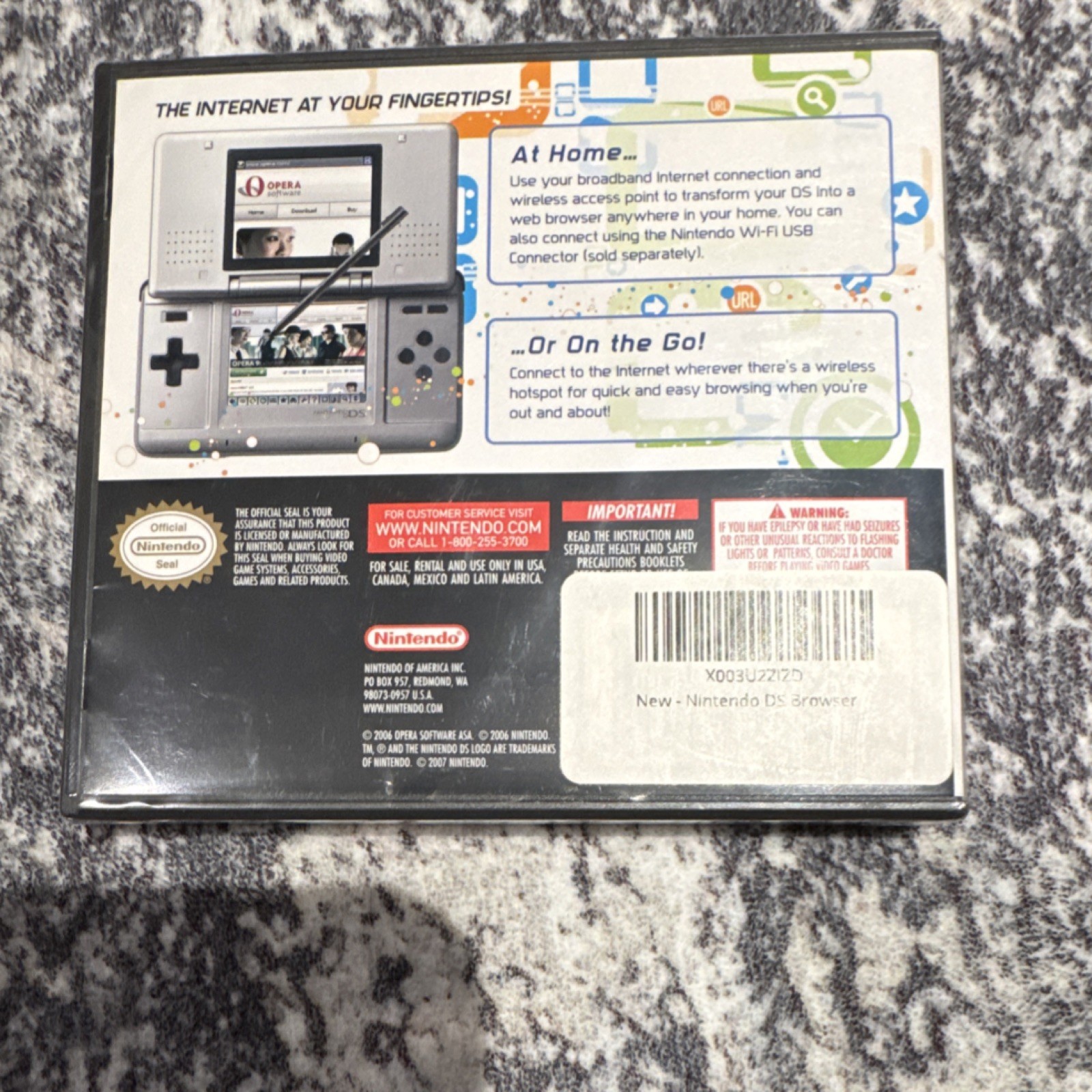 Nintendo DS Browser Nintendo DS Utility NTSC-U/C 2007 Manual Included