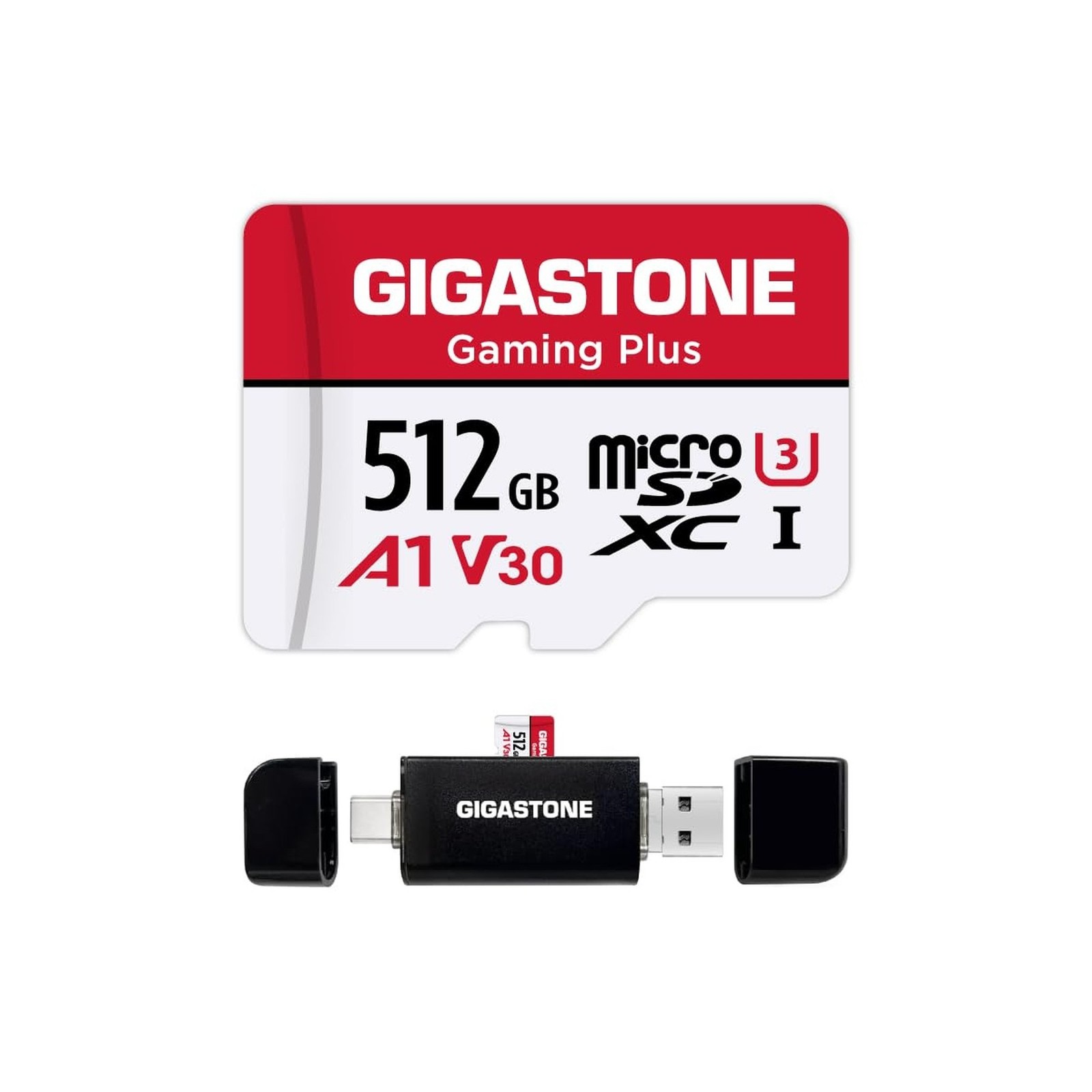 【for Switch 1 Only】 GIGASTONE 512GB Micro SD Card with USB C Card