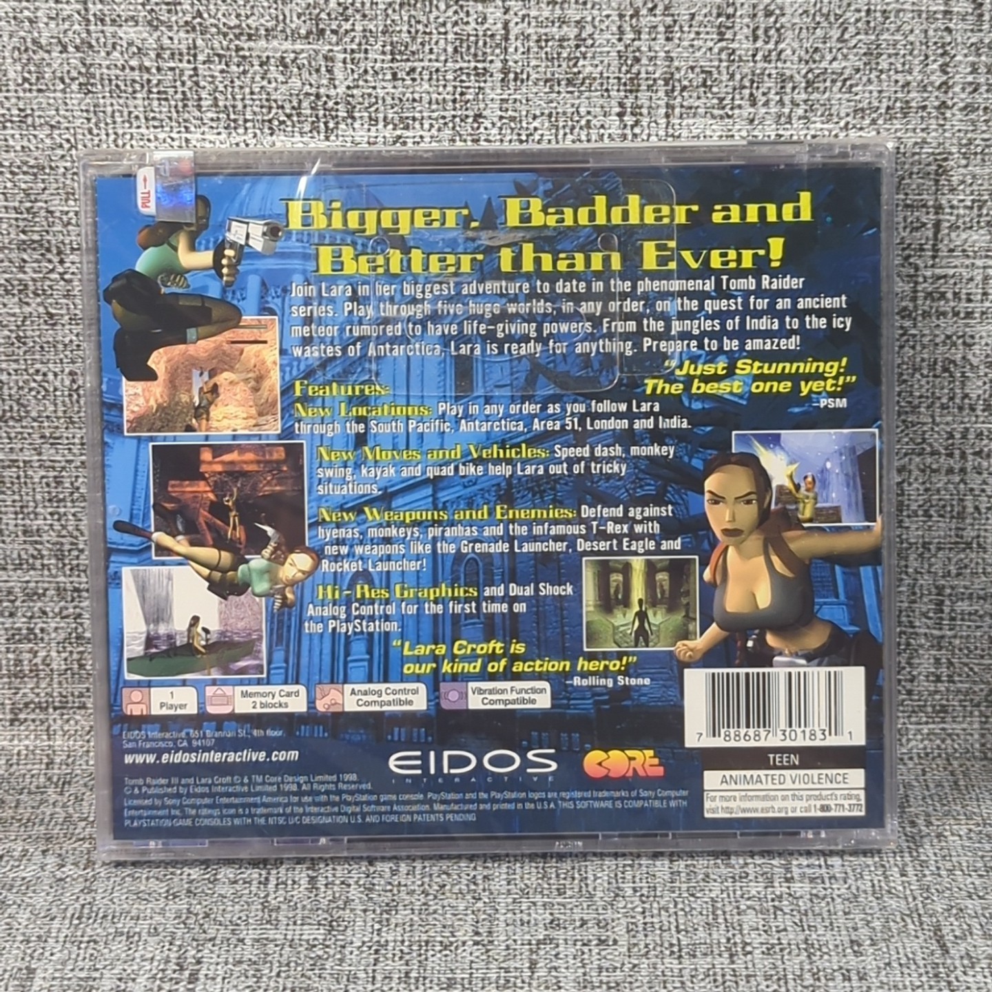Tomb Raider III: Adventures of Lara Croft (Sony PlayStation 1, 1998) Brand New
