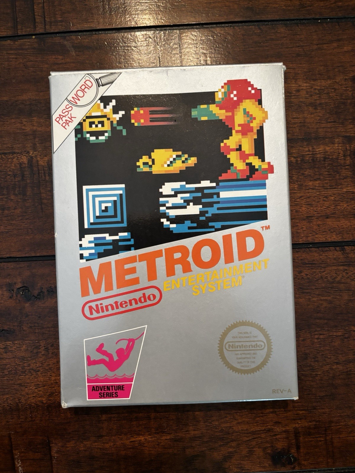 Metroid NES Nintendo BOX ONLY with Foam Insert Vintage Nintendo Silver Box Nice