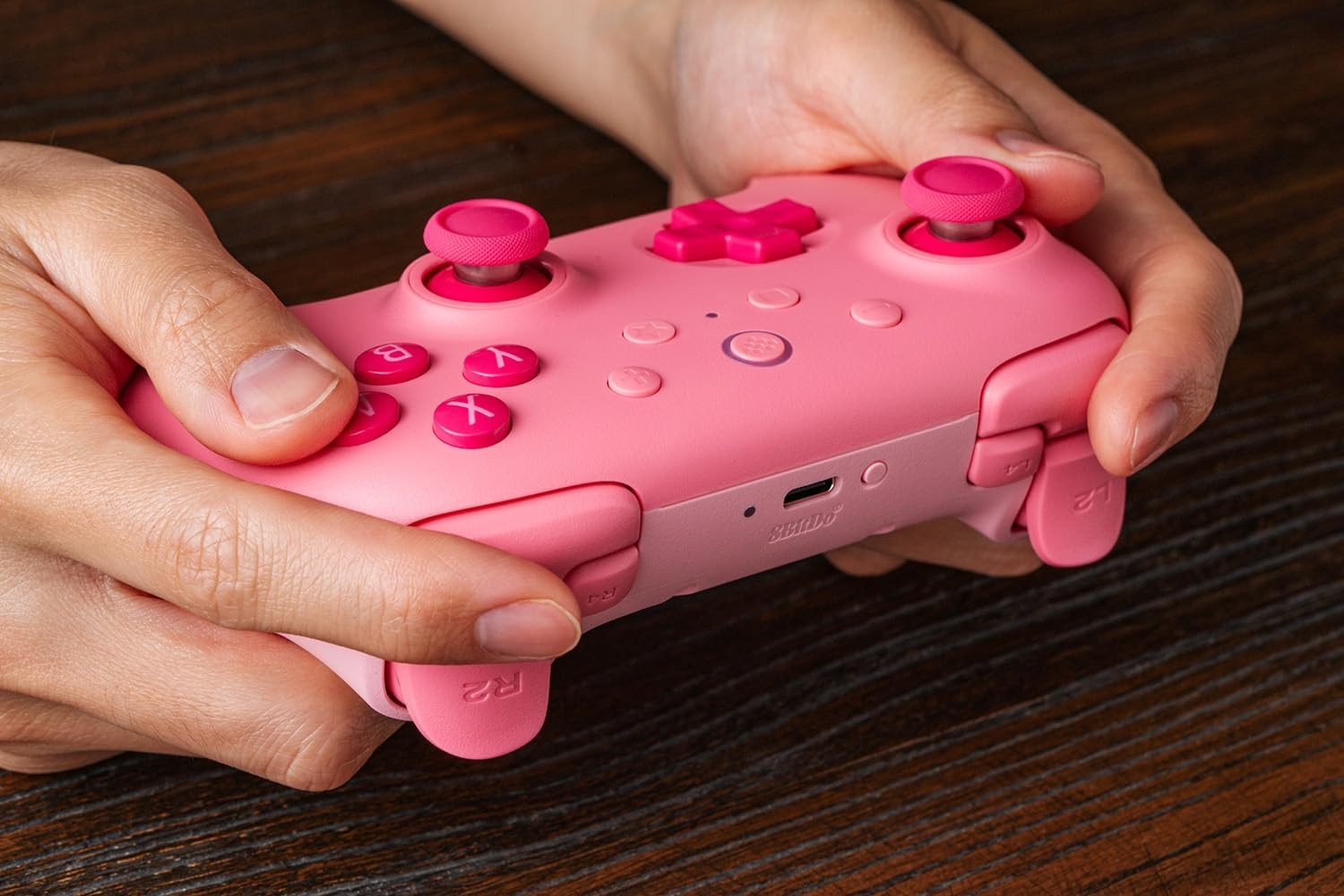 Battery-Powered Pink Game Controller with Custom Mapping for Nintendo Switch 2