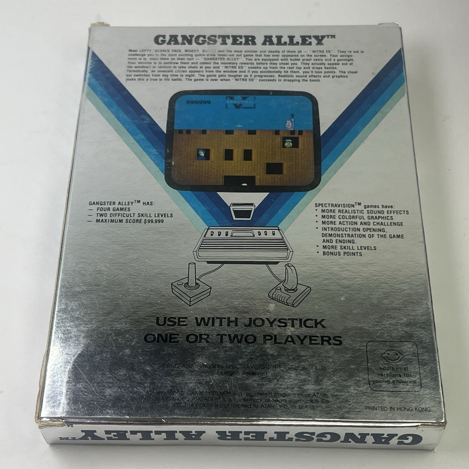 Atari 2600 Gangster Alley Tested, Boxed & Manual, Clean Game Cartridge CIB 80’s