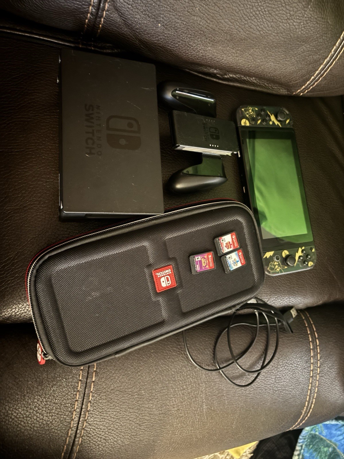 Near mint Nintendo Switch Console, Dock Controllers Case Games,etc