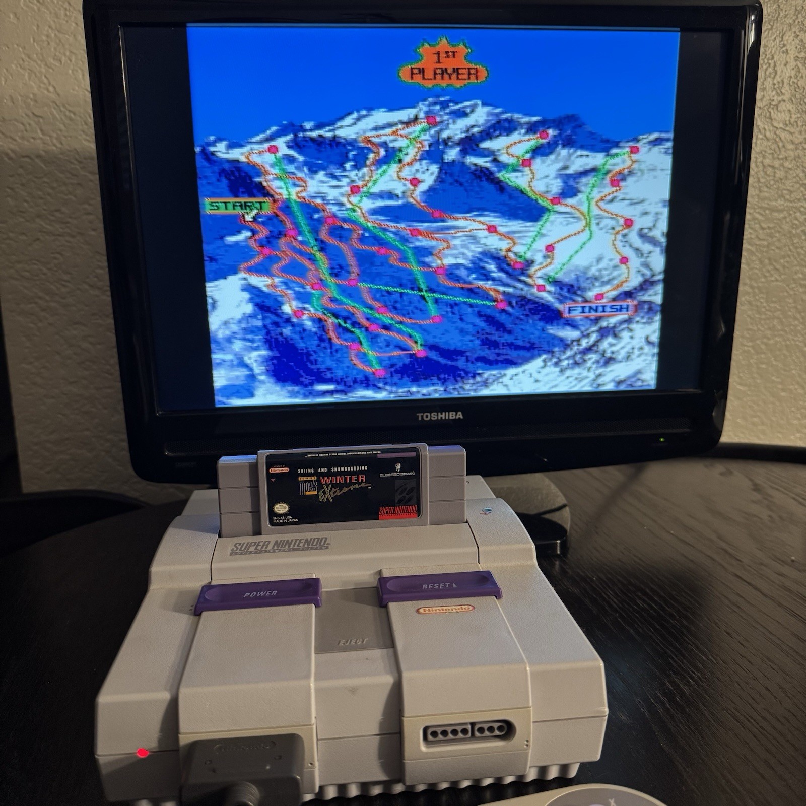 Tommy Moe’s Winter Extreme Skiing & Snowboarding SNES Authentic Cartridge Tested