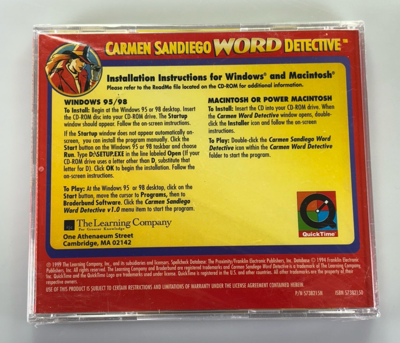 Brodeurbund Carmen SanDiego Word Detective Acme Agent Handbook (PC/MAC) SEALED!!