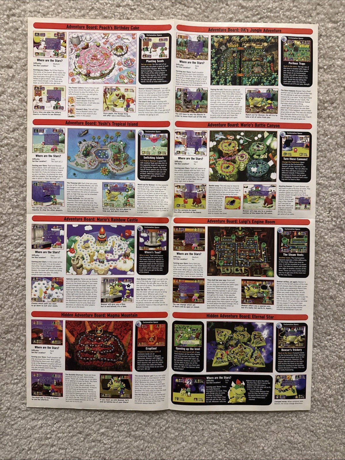 Vintage Mario Party 1 Expert Gamer Magazine Poster 1998 EGM 15” x 20”