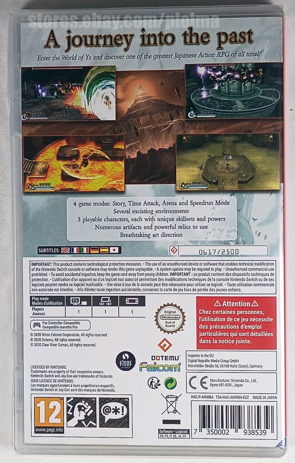 YS ORIGIN Brand New NINTENDO SWITCH Game Strictly Limited #/2500 EU Release