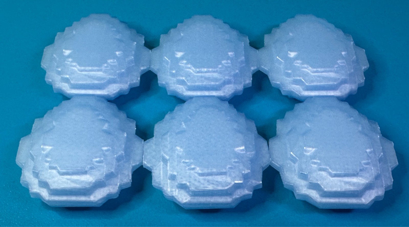 Six Ice Blue Diamonds Inspired by Popular Mining and Crafting Video Games