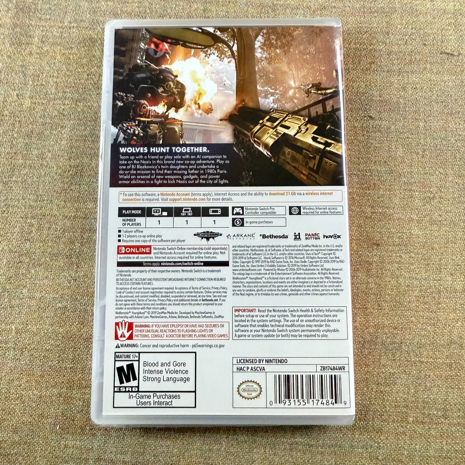 Wolfenstein Youngblood Switch Factory Sealed Bethesda