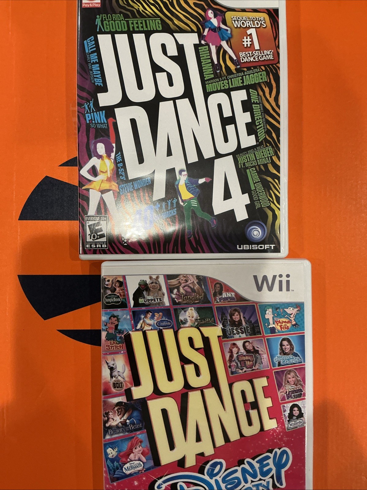 Just Dance 4 & Just Dance Disney Party For Nintendo Wii, Complete CIB – 2 Games