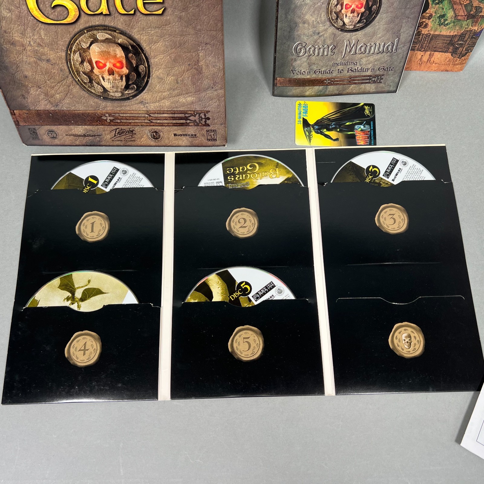 Baldur’s Gate Big Box PC 1998 Forgotten Realms CIB Complete + Phone Card + Map
