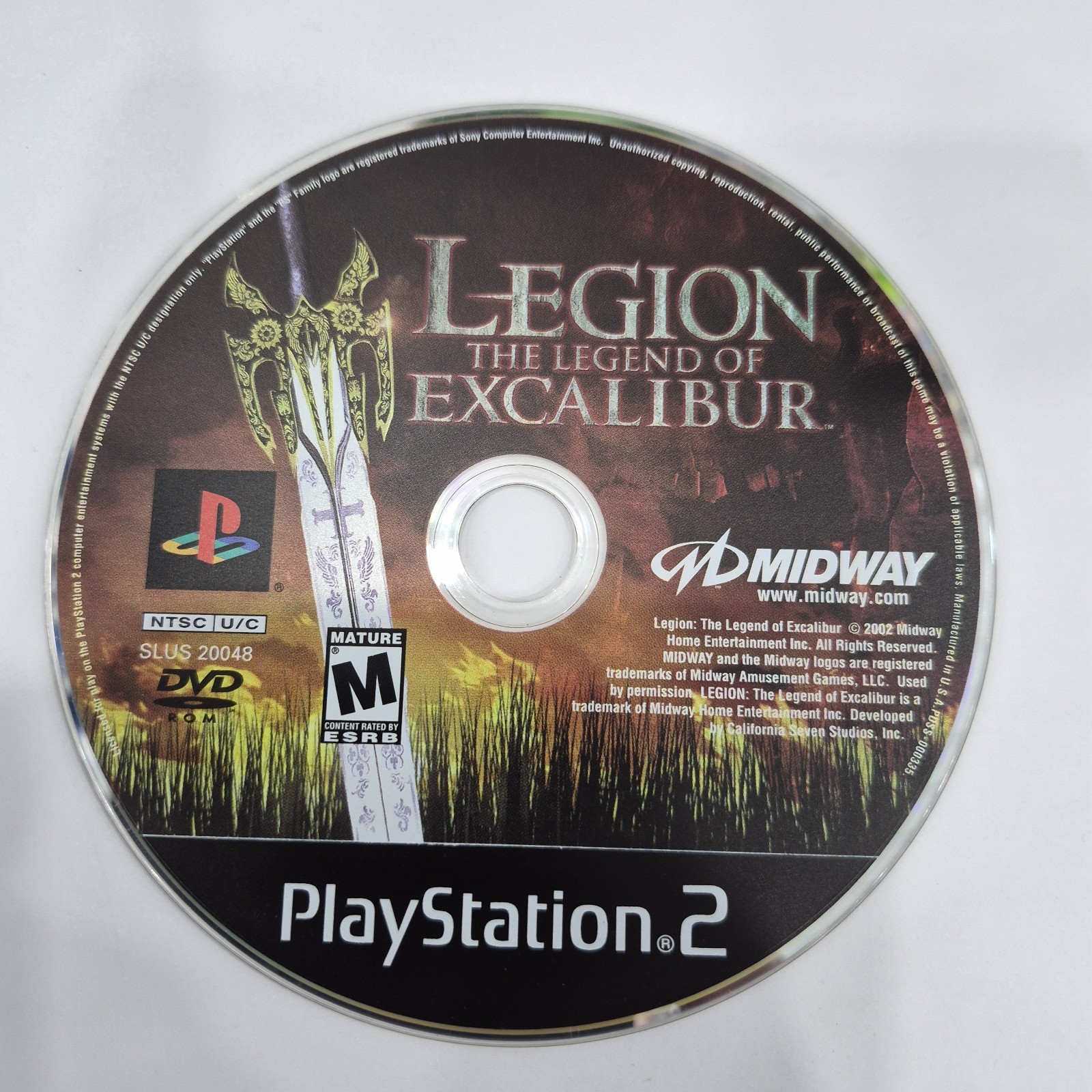 Midway Legion: The Legend of Excalibur Sony PlayStation 2 2002 M NTSC-U/C Manual