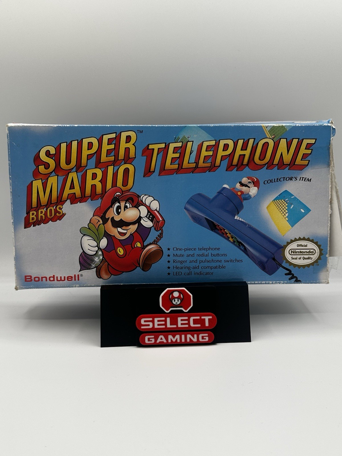 Super Mario Bros. Vintage 1990 Telephone Nintendo Blue Touch Working Condition
