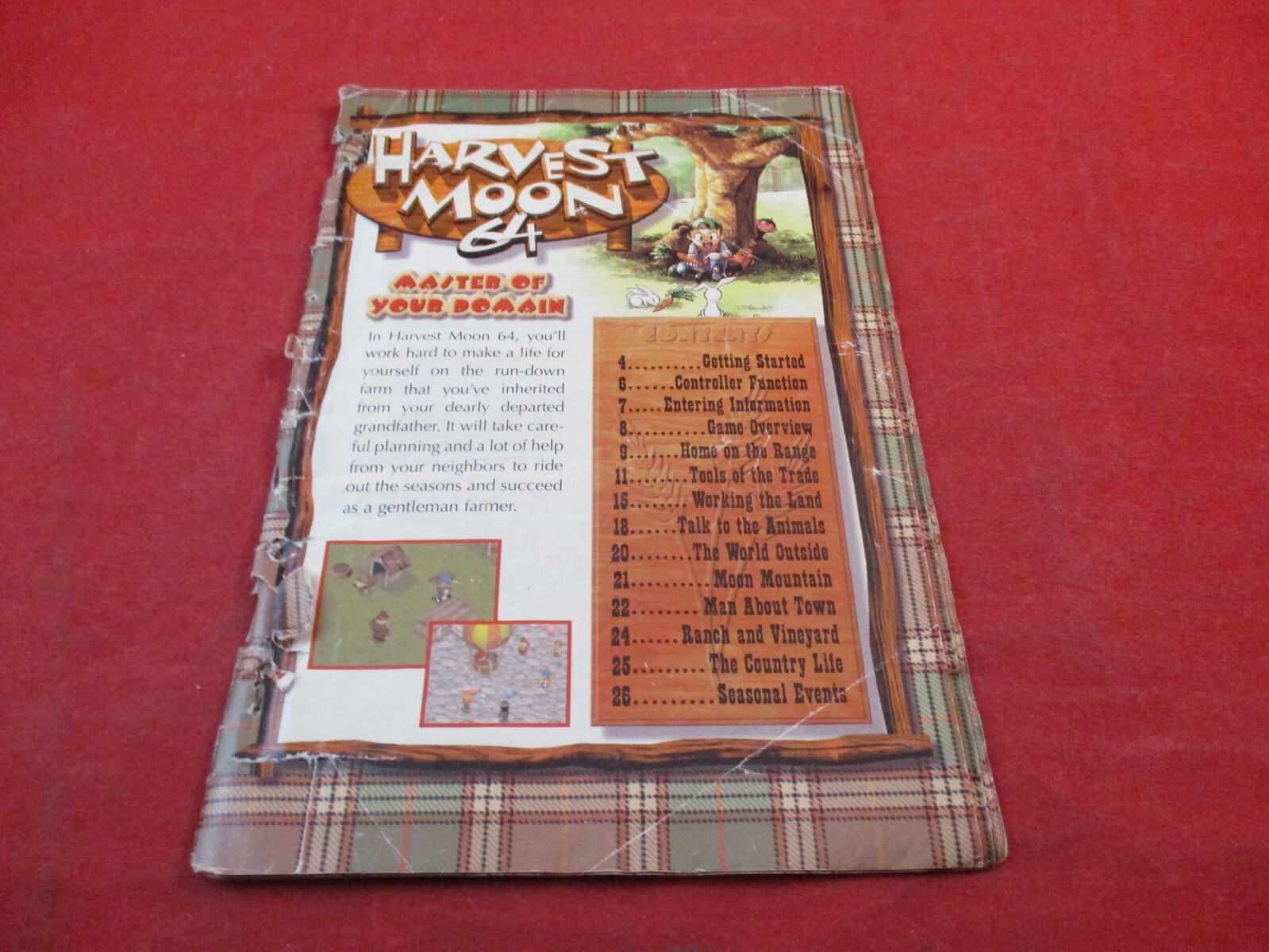 Harvest Moon Nintendo 64 N64 Instruction Manual Booklet ONLY *DAMAGED* #L