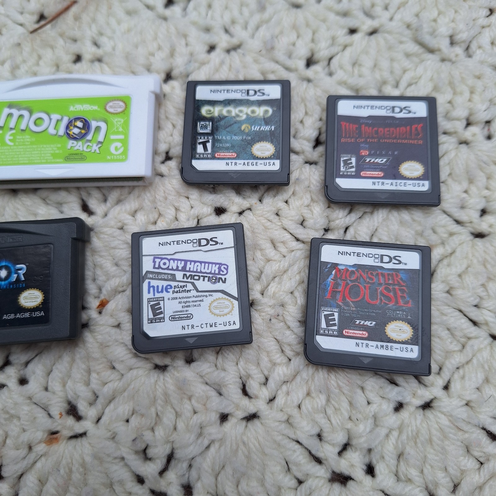 Lot of 5 Nintendo DS GBA Game Lot Eragon Tony Hawk Motion Galidor Monster House