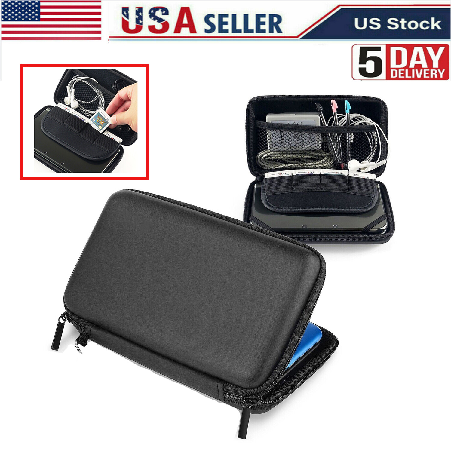 EVA Protective Travel Carrying Case Pouch For Nintendo New DS 2DS 3DS LL XL