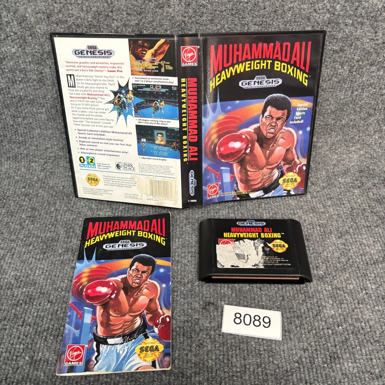 Muhammad Ali Heavyweight Boxing Sega Genesis Complete w/ Manual CIB VGC Tested