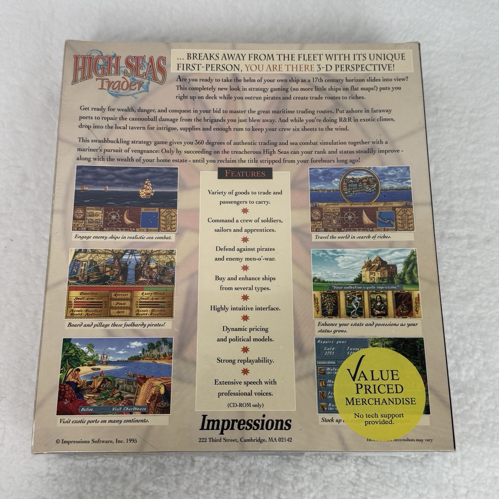 Vtg High Seas Trader Swashbuckling Strategy Simulation PC Sealed Box Impressions