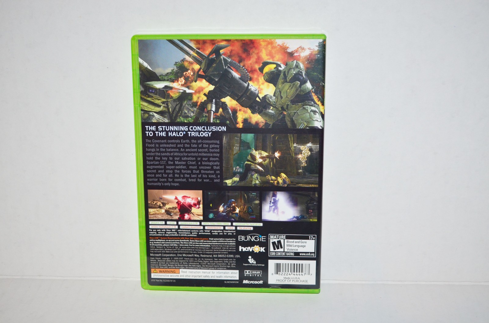 Halo 3 (Microsoft Xbox 360, 2007) III Video Game Black Label CIB Poster MINT🔥