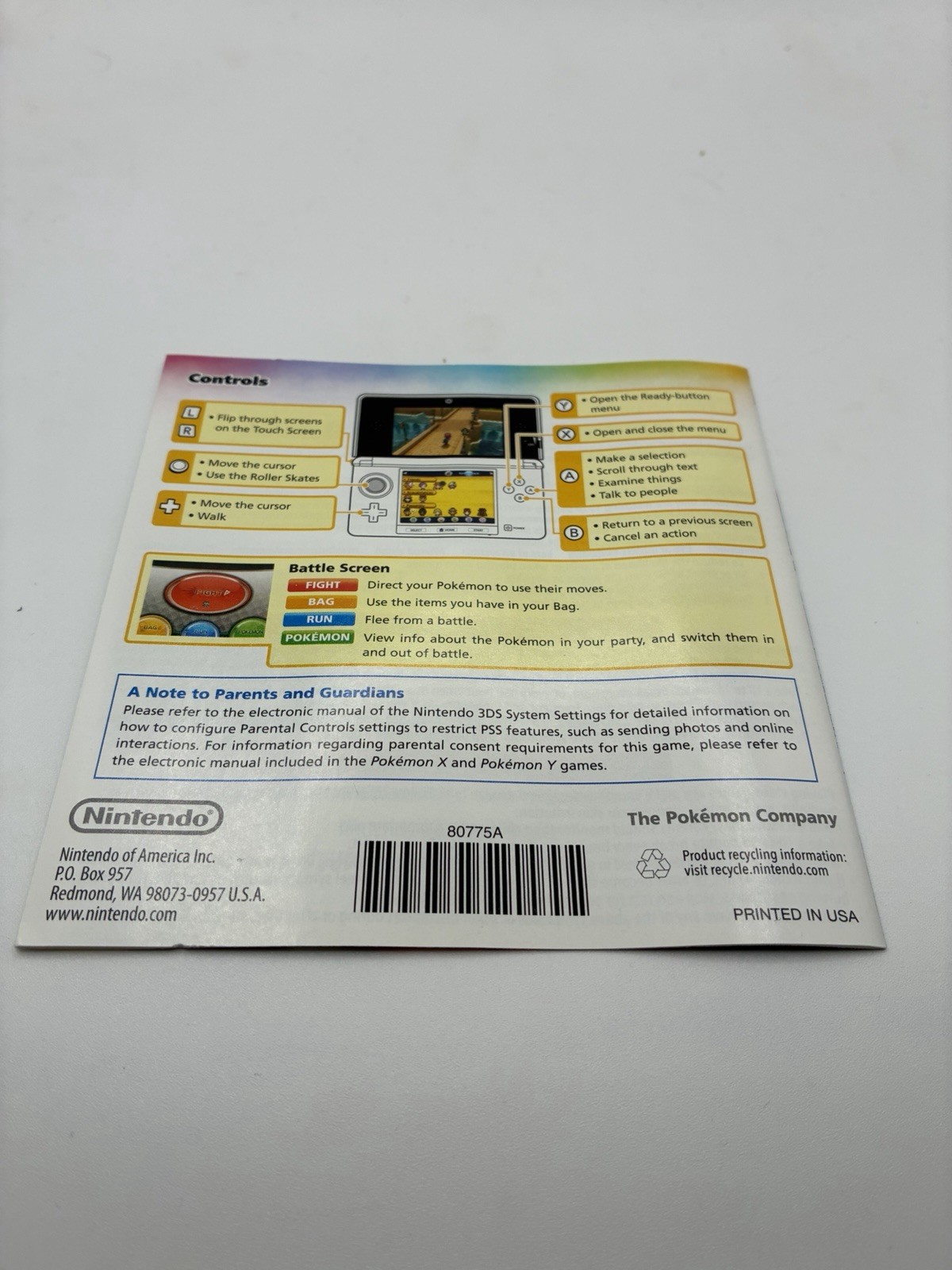 Pokemon X (Nintendo 3DS, 2013) CIB W/ Manual Tested Working