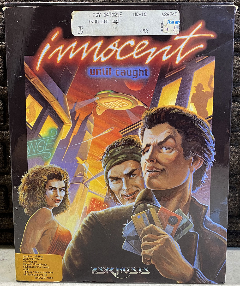 Innocent Until Caught (1993 Psygnosis, IBM 3.5″ disks) PC Big Box – VERY GOOD!