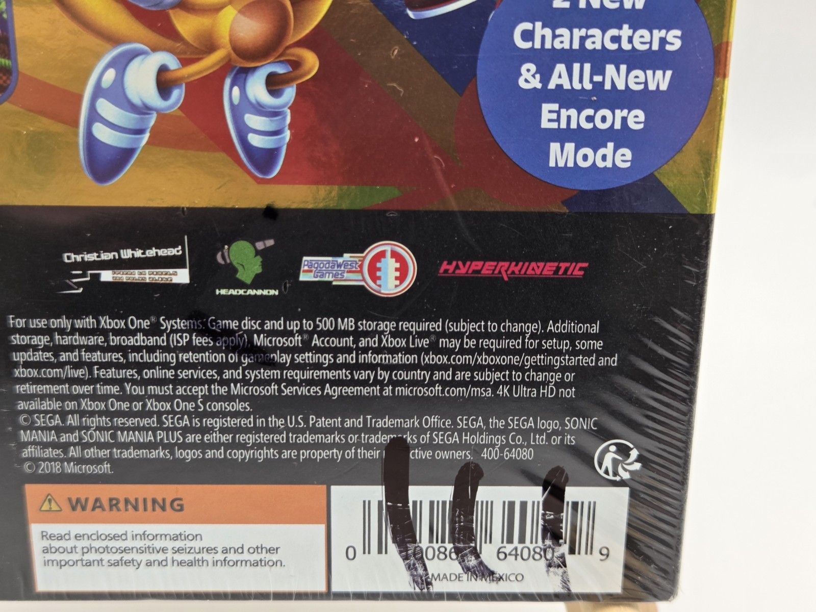 SEALED Sonic Mania Plus (Xbox One, 2018) Brand New w/ Art Book