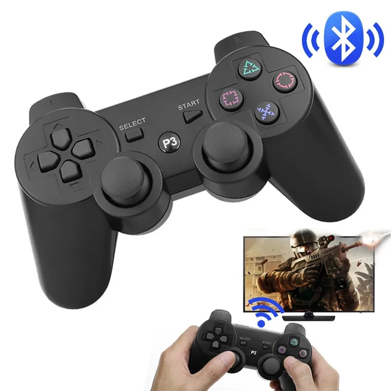For PS3 Wireless Bluetooth Game Controller With Dual Vibration Six Axis Support