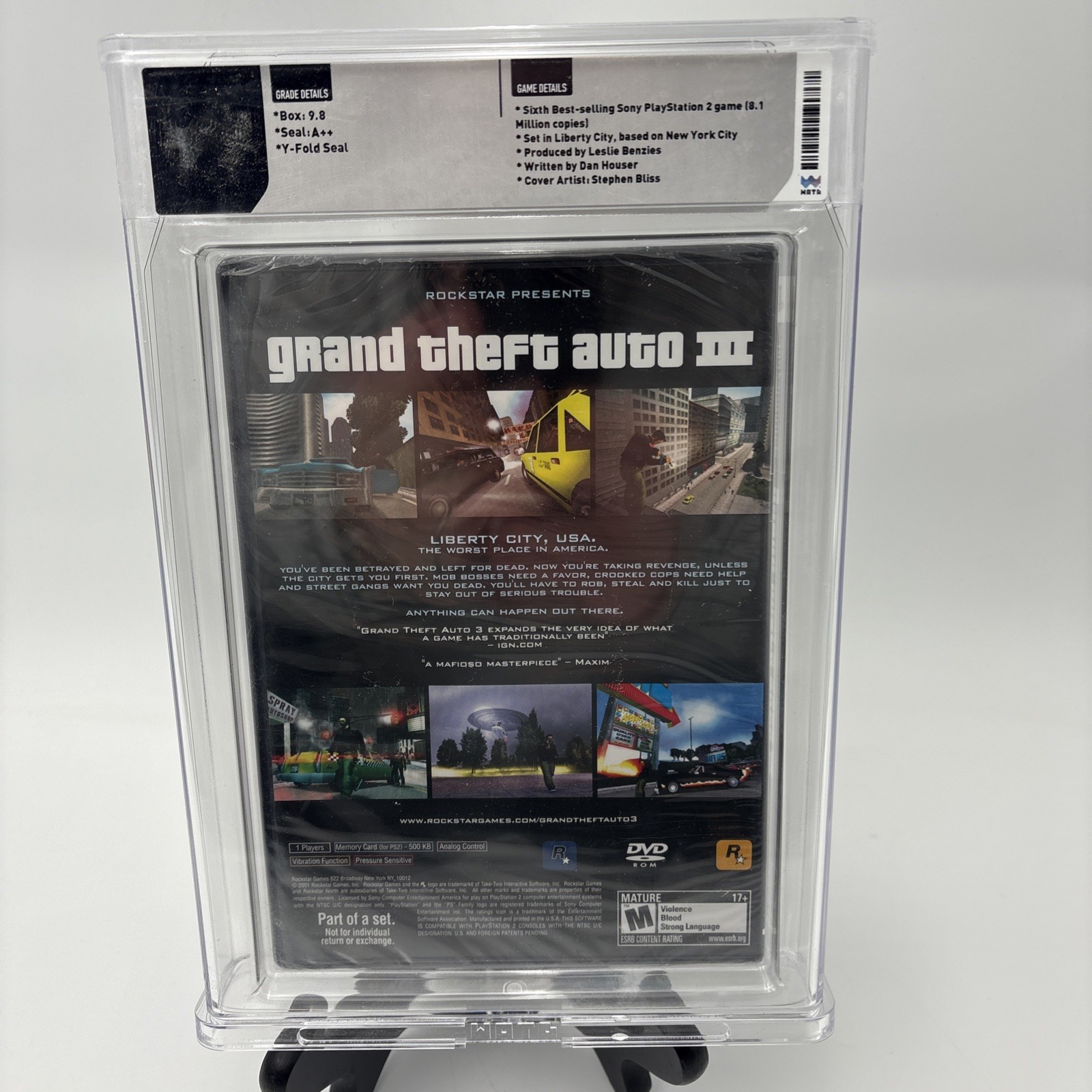 WATA 9.8 A++ GRAND THEFT AUTO III 3 PlayStation 2 Sealed Graded 2001 MINT GEM