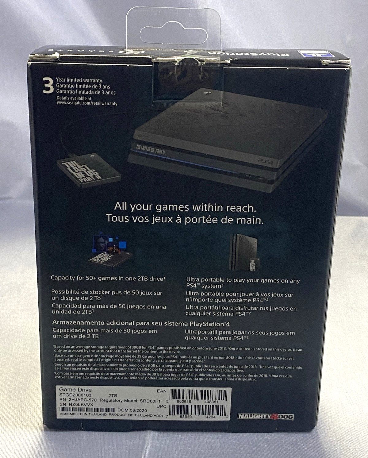 The Last of US Part II Game Drive Limited Edition 2tb External Hard drive Sealed