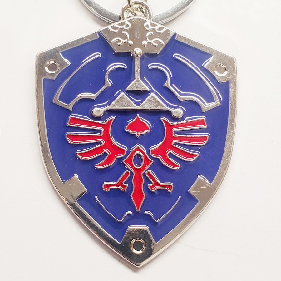 Zelda keychain metal blue Hyrule shield backpack hanger clip accessory gift ▲▲▲