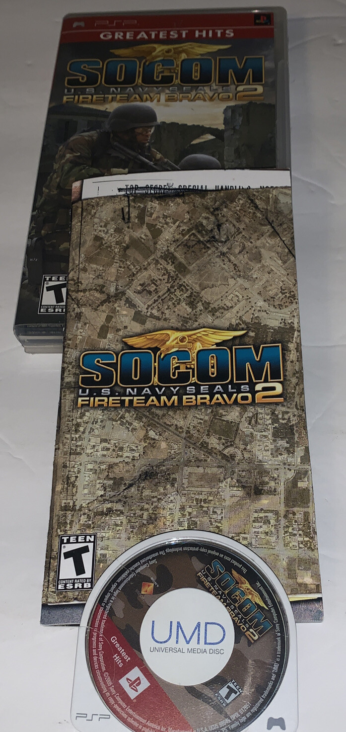SOCOM: U.S. Navy SEALs – Fireteam Bravo 2 (Sony PSP, 2006) Disc with Manual