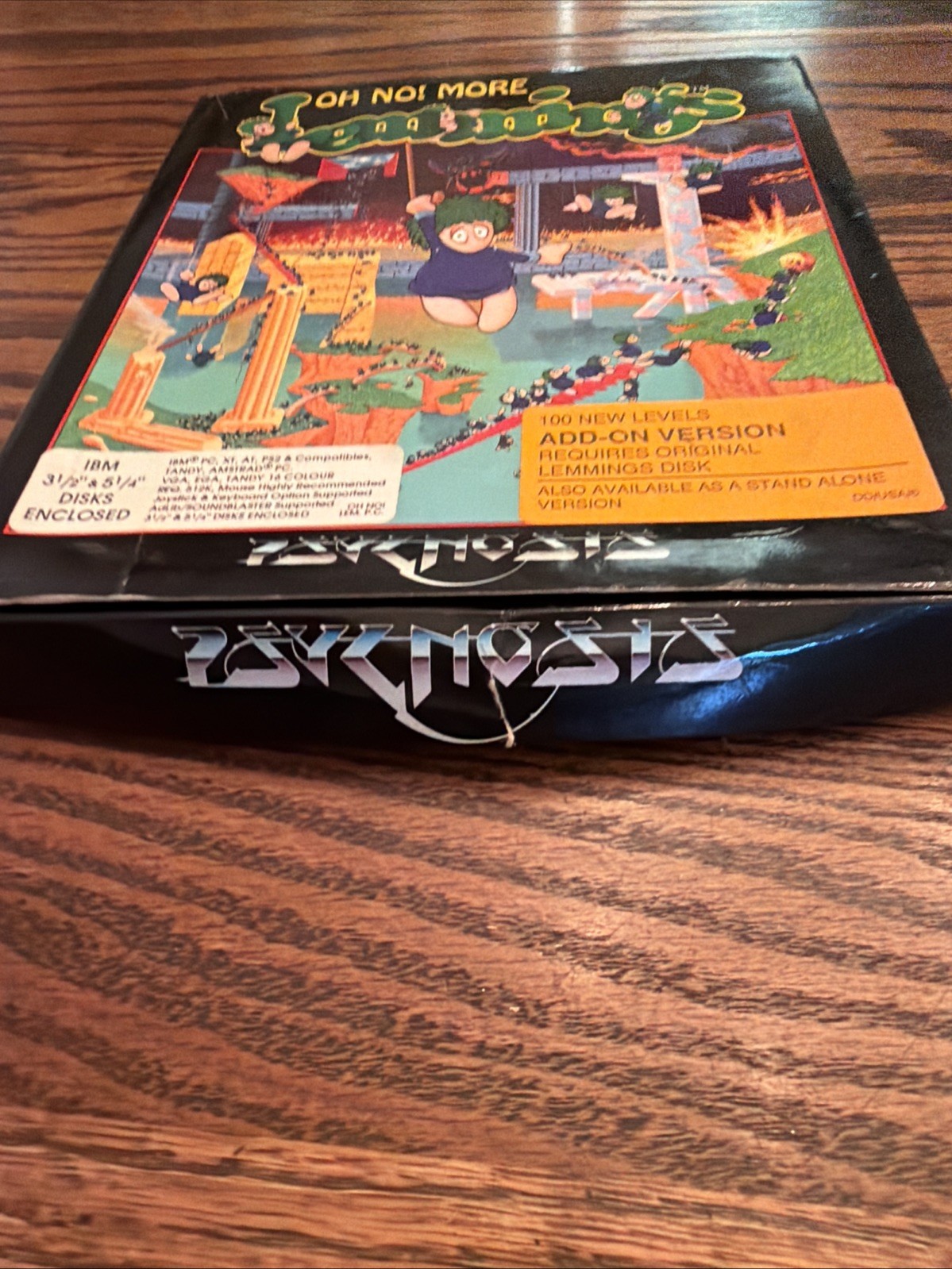 1991 Lemmings Game IBM PC Big Box 5.25” Disks with Manual and Box RARE GUC