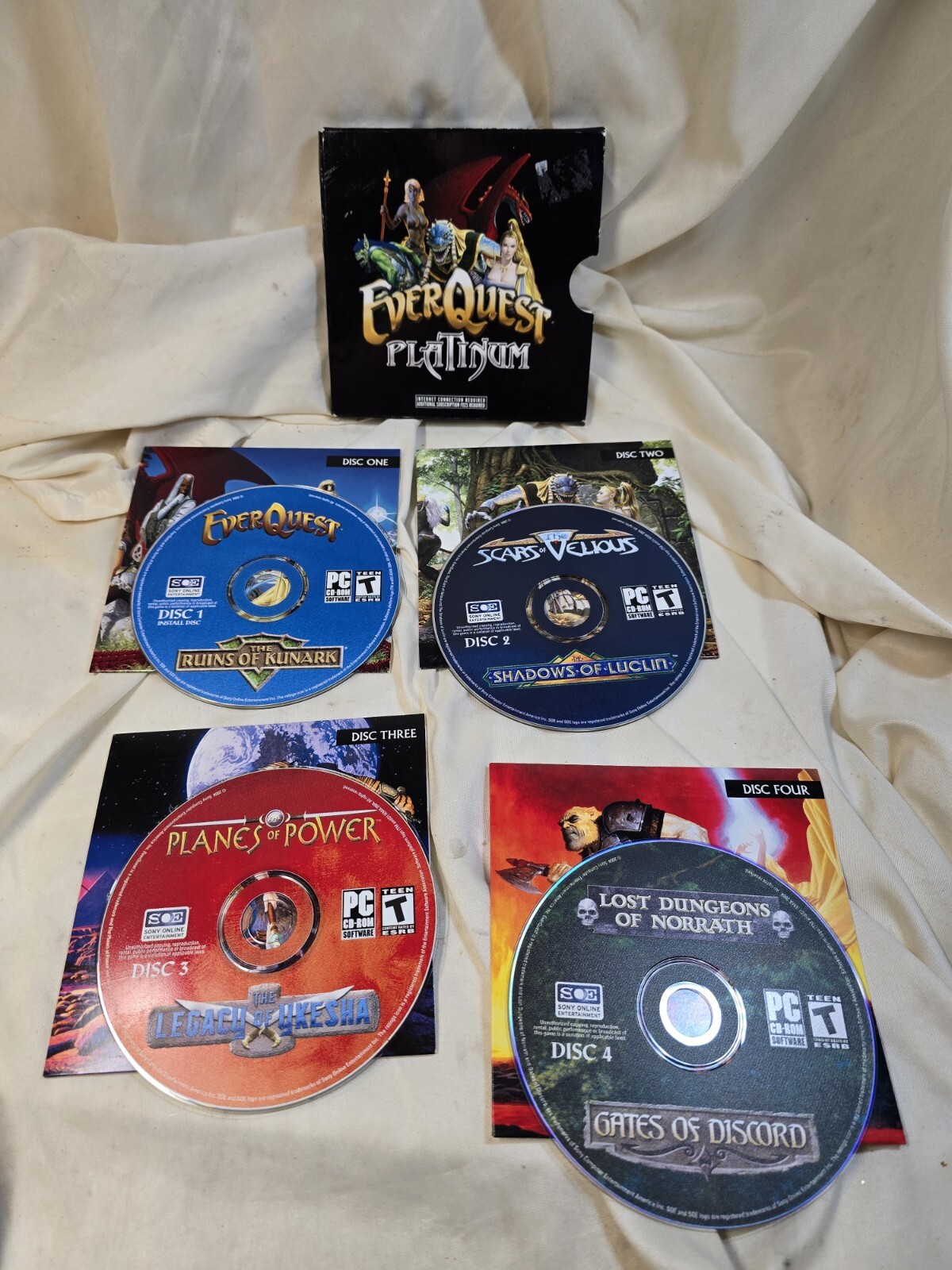 EverQuest Platinum Edition PC Windows 4 Disc Set Expansions Game MMORPG