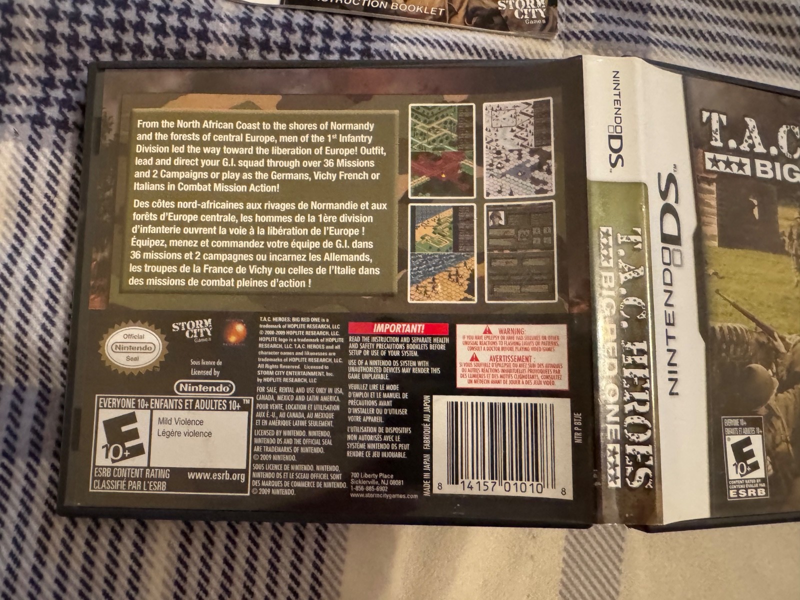 T.A.C. Heroes Big Red One Nintendo DS, Complete, 2009, Storm City, Tested, Used