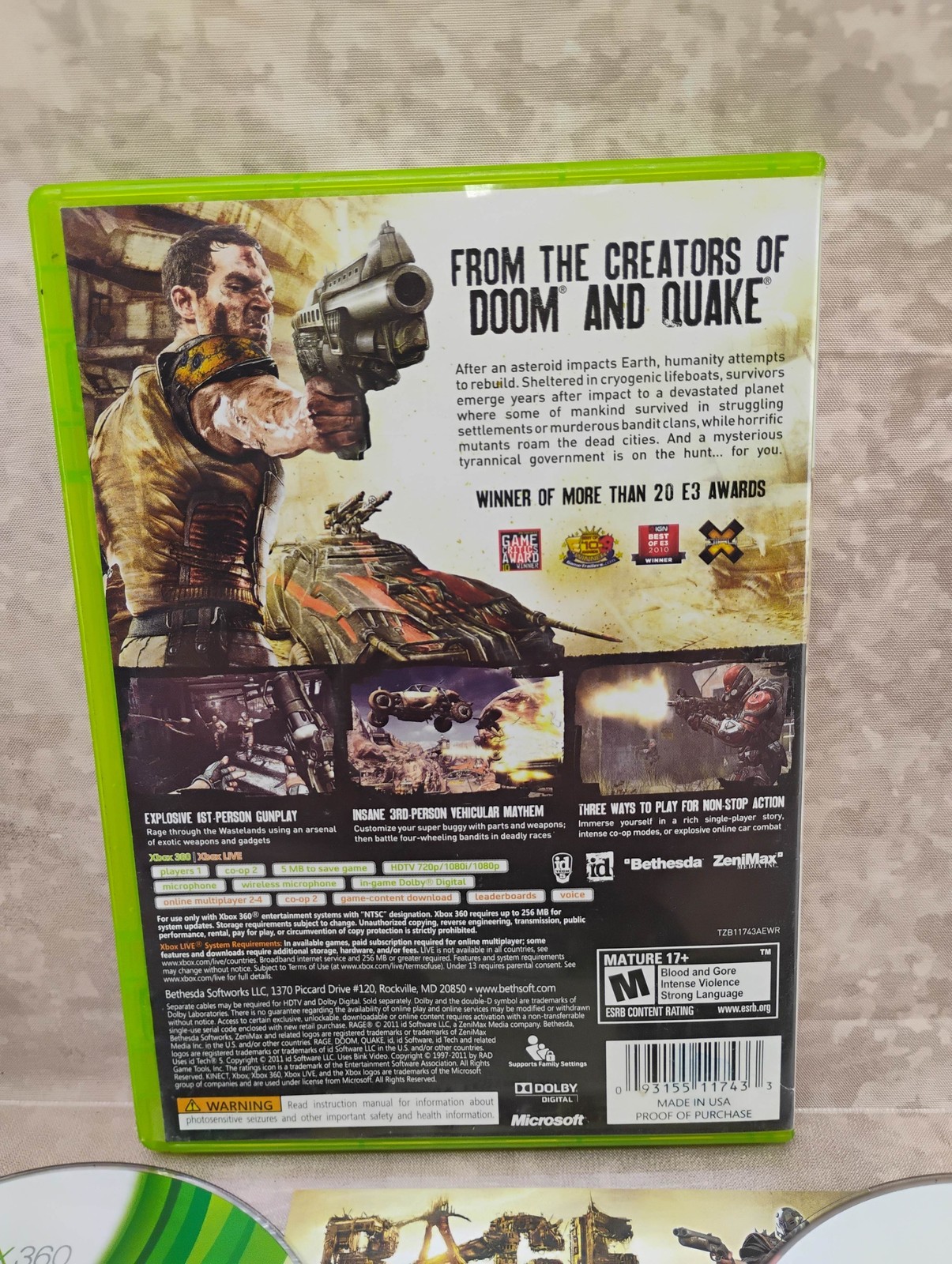 Rage [Xbox 360] *No Manual & Refurb Discs* Games